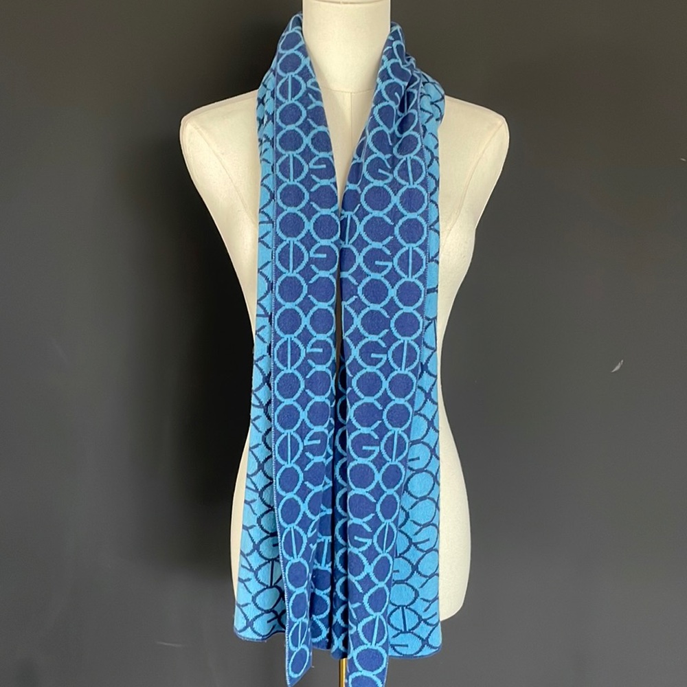 COOGI silk and cashmere blue scarf